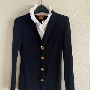 Tory Burch Black Sweater with Gold Accents